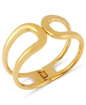 Hint Of Gold 14k Gold-plated Bracelet, Front Clasp Bangle Bracelet