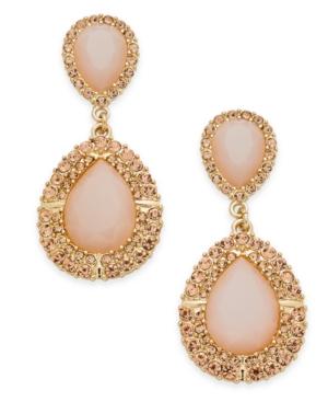 Inc International Concepts Gold-tone Pink Stone & Pave Drop Earrings, Only At Macy's