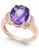 Amethyst (4-1/4 Ct. T.w.) And White Topaz (1/4 Ct. T.w.) In 14k Rose Gold-plated Sterling Silver