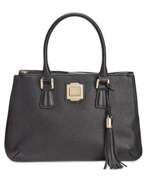 Calvin Klein Classic Pebble Leather Tassel Satchel