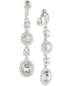 Givenchy Silver-tone Triple Drop Crystal Earrings
