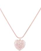 Guess Crystal Heart Long Pendant Necklace, 32 + 2 Extender