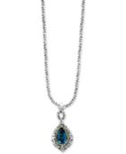 Effy Blue Topaz Pendant Necklace (3-9/10 Ct. T.w.) In Sterling Silver & 18k Gold