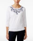 Alfred Dunner Petite Embroidered Top