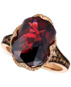 Le Vian Chocolatier Pomegranate Garnet (6-9/10 Ct. T.w.) And Diamond (3/8 Ct. T.w.) Ring In 14k Rose Gold