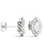 Moissanite Marquise Halo Earrings (1-3/8 Ct. Tw.) In 14k White Gold