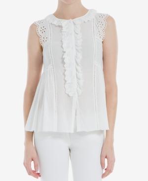 Max Studio London Lace-trim Ruffled Shirt