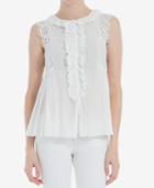 Max Studio London Lace-trim Ruffled Shirt