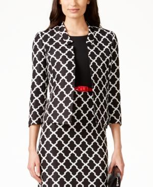Kasper Petite Printed Open-front Jacket