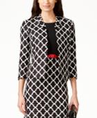 Kasper Petite Printed Open-front Jacket