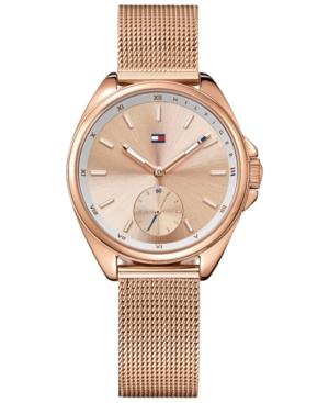 Tommy Hilfiger Women's Casual Sport Rose Gold-tone Mesh Bracelet 36mm 1781756