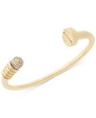 Bcbgeneration Gold-tone Asymmetrical Bolt-design Pave Cuff Bracelet