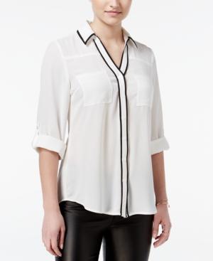 Bcx Juniors' Roll-tab Button-down Shirt