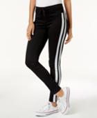 Black Daisy Juniors' Shay Striped Pull-on Jeggings