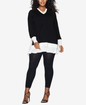 Hanes Plus Size Blackout Footless Tights