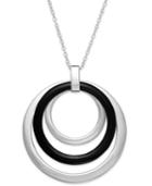 Giani Bernini Black Enamel Circle Pendant Necklace In Sterling Silver