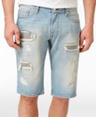Guess Men's Regular-fit Straight-leg Distressed Cotton Denim Shorts