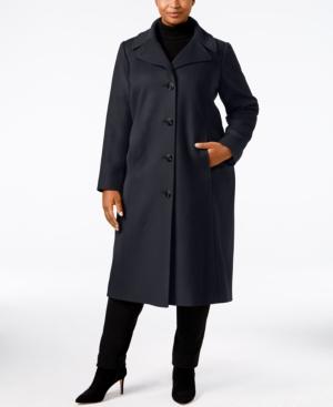 Anne Klein Plus Size Wool-cashmere-blend Maxi Walker Coat
