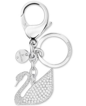 Swarovski Silver-tone Imitation Pearl & Crystal Pave Bag Charm