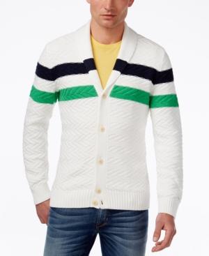 Tommy Hilfiger Men's Stuart Stripe Knit Shawl-collar Cardigan