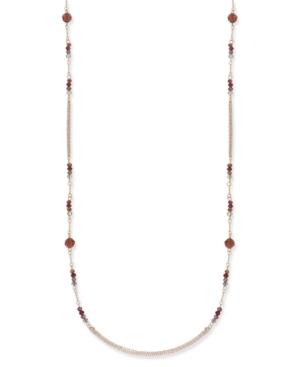 Inc International Concepts Rose Gold-tone Long Beaded Statement Necklace, Created For Macy's