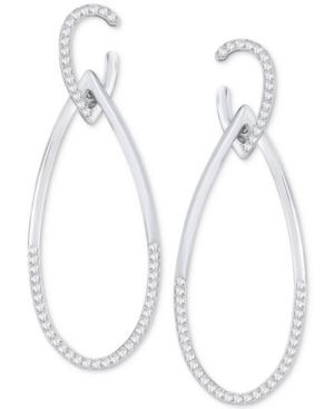 Swarovski Silver-tone Pave Drop Earrings