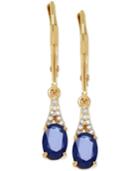 Sapphire (1-2/5 Ct. T.w.) And Diamond Accent Earrings In 10k Gold