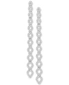 Swarovski Silver-tone Crystal Pave Linear Drop Earrings