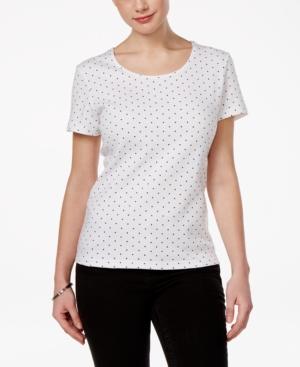 Karen Scott Dot-print T-shirt, Created For Macy's