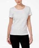 Karen Scott Dot-print T-shirt, Created For Macy's