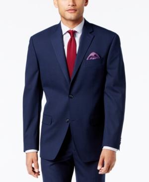 Sean John Men's Classic-fit Stretch High Blue Glen Plaid Suit Jacket