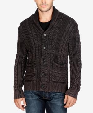 Lucky Brand Men's Cable-knit Shawl-collar Cardigan