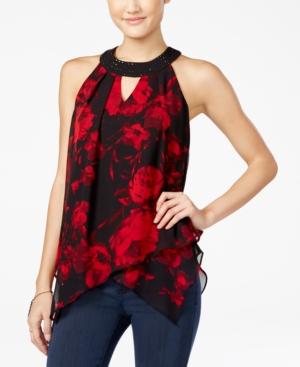 Bcx Juniors' Printed Asymmetrical Halter Top