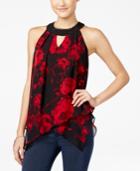 Bcx Juniors' Printed Asymmetrical Halter Top