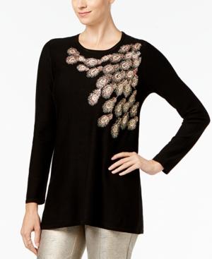 Alfani Embellished Tunic Sweater, Created For Macy's