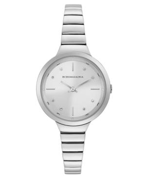 Bcbg Maxazria Ladies Silver Bracelet Watch With Silver Dial, 34mm