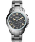 Fossil Men's Chronograph Grant Smoke-tone Stainless Steel Bracelet Watch 44mm Fs5185