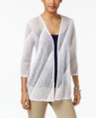 Jm Collection Pointelle Open-front Cardigan, Only At Macy's