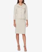 Tahari Asl Bow-neck Four-button Skirt Suit