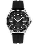 Caravelle New York By Bulova Men's Black Silicone Strap Watch 42mm