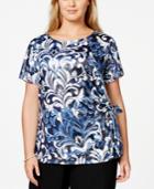 Msk Plus Size Side-tie Sparkle Top