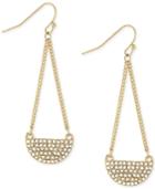 Bcbgeneration Gold-tone Pave Half-moon Chandelier Earrings