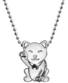 Alex Woo Lucky Cat Pendant Necklace In Sterling Silver