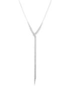 Say Yes To The Prom Silver-tone Crystal Multi-strand Lariat Necklace