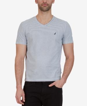 Nautica Men's Striped Slim-fit V-neck Cotton T-shirt