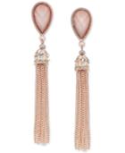 Inc International Concepts Gold-tone Mauve Teardrop Tassel Linear Earrings, Only At Macy's