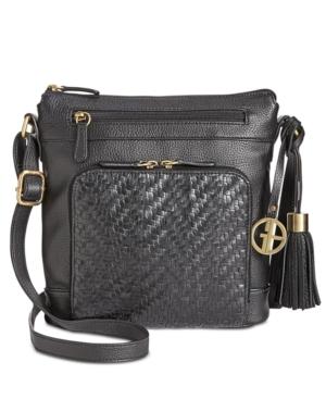 Giani Bernini Leather Pebble Weave Crossbody, Created For Macy's