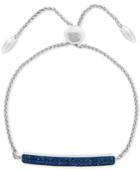 Effy Sapphire Cluster Bolo Bracelet (1-1/10 Ct. T.w.) In Sterling Silver
