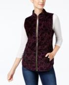 Charter Club Floral Velour Vest, Created For Macy's