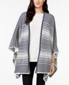 Tommy Hilfiger Dara Striped Open-front Poncho